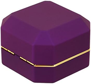 Multifit Квадратна Форма Бархатное Оферта Годежен Пръстен Кутия За Носене Led Лампа Бижута Монета Подарък Кутия