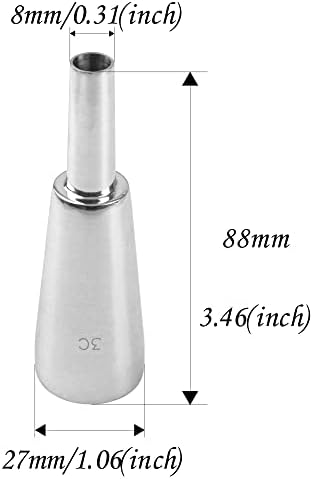 1бр Yootones Външен диаметър х 9,8 мм 3C Сверхпрочный Накрайника за тръби, Съвместим с Аксесоари за тръби (сребрист)