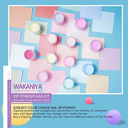Комплект за нокти Dip Powder 12 Цвята Телесно Розово Блестящ Прах За Обмакивания в Слънчев цвят с Променящ се