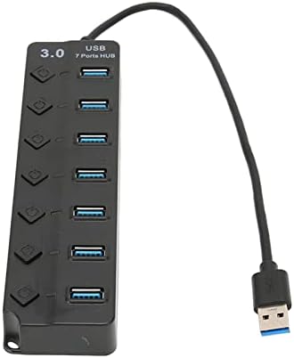 USB-хъб, 7 Пристанища USB3.0 Hub, Ултратънък USB Сплитер за предаване на данни, Високоскоростен пренос на 5