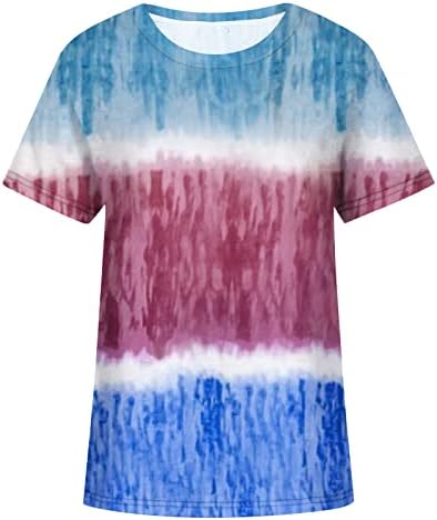 Риза Дамски Лято Есен Облекло 2023 Модни Памучен Блуза с Кръгло Деколте и Къс Ръкав, Тениска с Графичен Дизайн