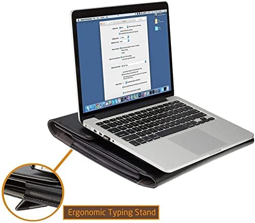 Черен кожен калъф-за награда Broonel - Съвместим със 17,3-инчов лаптоп Thomson