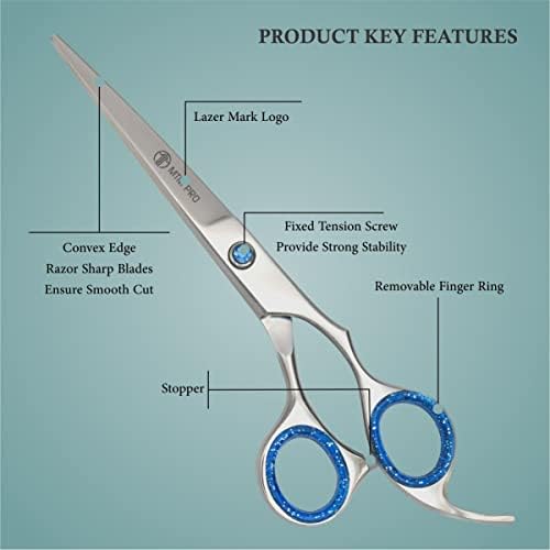 Ножица За Подстригване на коса, MTM PRO Професионални Ножици За Коса 6,5 инча с особено право Острие Фризьорски