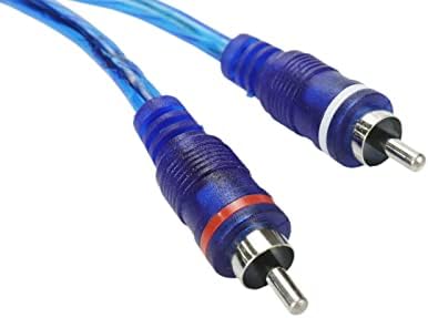 UTALIND 5 Бр RCA Y Адаптер Ивица с Дължина на съединителя на 12 Инчов Прозрачен син кабел (от 1 до женски и