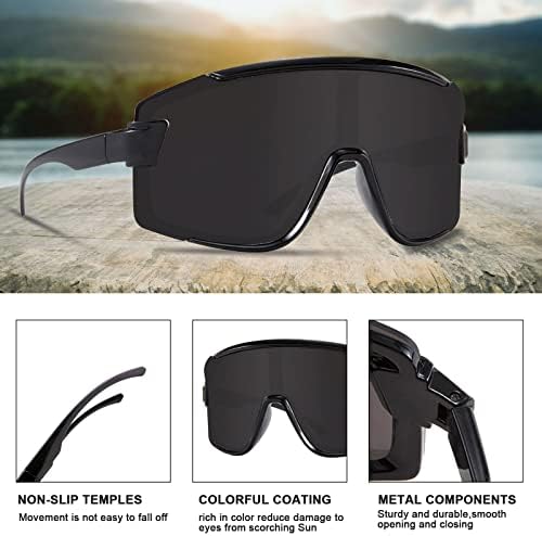 Karsaer Vision Big Shield Слънчеви Очила с Мирис на Rave за Мъже И Жени, Неонови Слънчеви Очила С Козирка, Колоездене,