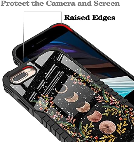 LANJINDENG калъф за iPhone Plus 8 Moon Eclipse Star Moon Phase Дизайн за жени, Момичета iPhone 7 Plus [Противоударные