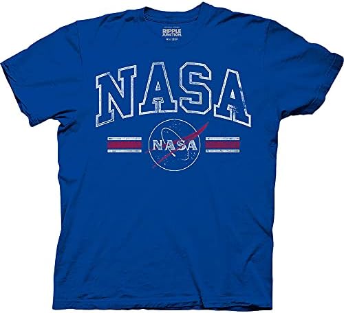Тениска Ripple Junction на НАСА За възрастни Унисекс с Университетските Букви и лого, Лека тениска за екипажа