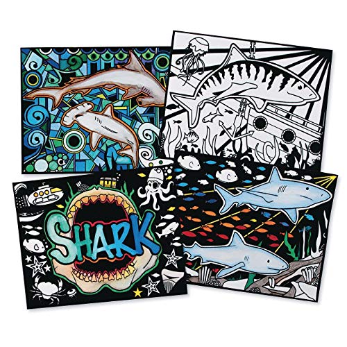 S&S в целия свят-mp-PS1401 Акули бархатного на изкуството! Плакати (опаковка от 12 броя)