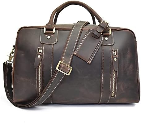 Оригинална мъжка чанта WYFDP в Ретро стил, Пътна чанта-Голям капацитет, Диагонално чанта за багаж, Бизнес чанта за пътуване (Цвят: A, Размер: 45 *28 * 22 см)