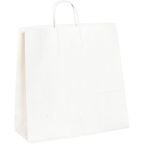 Хартиена пазарска чанта Aviditi BGS109W, Дължина 16 см x Ширина x 6 инча Височина 15-3 / 4 инча, Бяла (опаковка