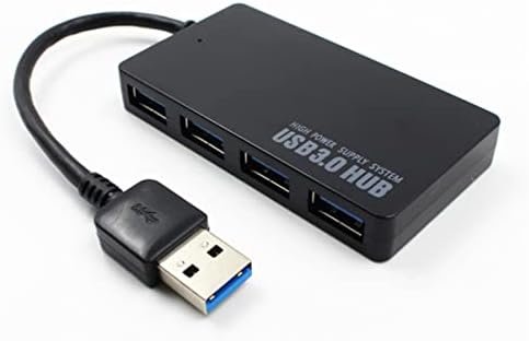 USB-хъб SOLUSTRE USB-хъб с 4 порта за компютърен център, екраниран USB-телефон, лаптоп, таблет. Черен USB сплитер