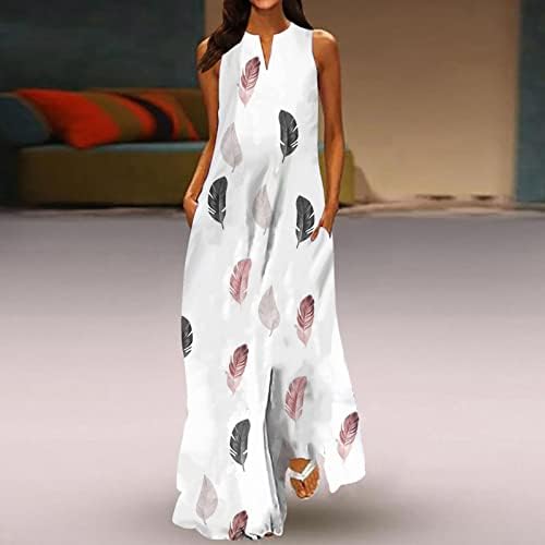FQZWONG Летни Рокли за Жените 2023 Ежедневни Вечерни Модни Клубни Дълги Sundresses Дамски Макси Секси Плажни