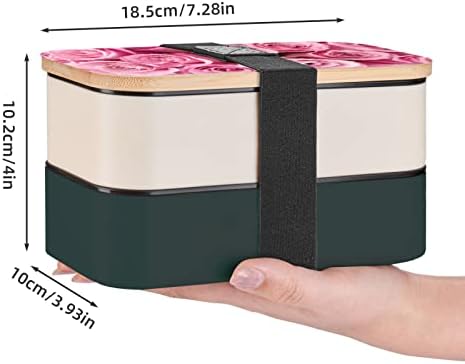 Кутия за bento Pink Rose с подобрени регулируема каишка, штабелируемый за многократна употреба запечатан контейнер