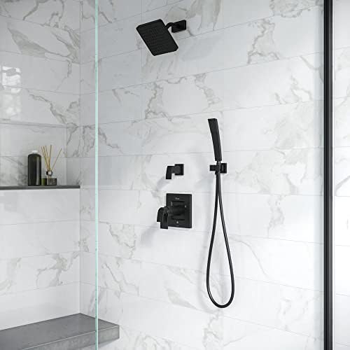 Комплект за подвижен душ, Pfister LG16-2DFB Kenzo от 3 теми За стенен монтаж, Матово-Черен