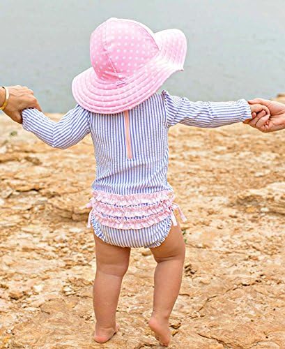 РаффлеБаттс® Детски / За най-малките Момичета UPF 50 + Слънчеви Бански костюми С Широка Периферия, Солнцезащитная