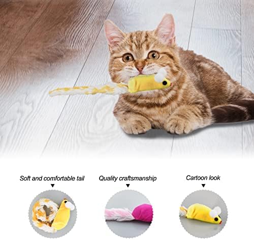 Интерактивна играчка за котки Andiker, 4 бр., Играчки за котки с форма на мишката за котки в затворени помещения,