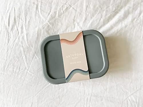 Небето е Синя, Сива Силиконова Кутия за закуски Bento Lunch с Размери 7 х 5 см