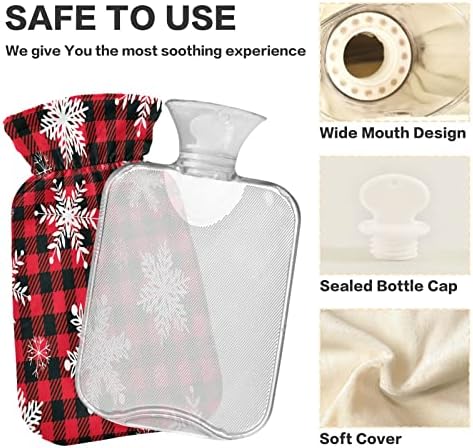 Коледен Пакет за топла вода под формата на Снежинки, 2-Литров топла вода чанта от естествен Каучук с капак,