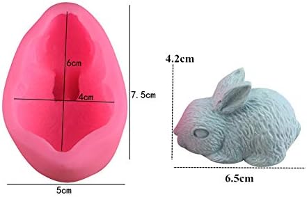 3D Силиконова Форма за Сапун със Заек, Форма за украса на Торта във Формата на Зайче Великден, Форма за печене,