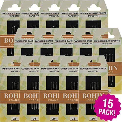 Ръчни игли за гоблени Bohin 6шт 15/Pk-Размер 26, 15 опаковки