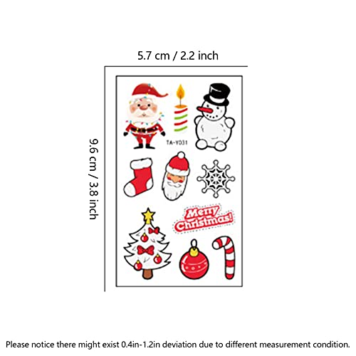 Коледен Комплект Временни Татуировки Дядо Коледа Коледна Елха Отглеждане Лосове Светещ Снежен Човек Татуировка Стикер Украсата На Коледно Парти