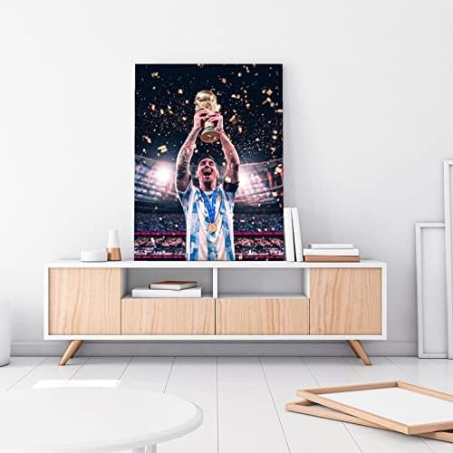 Плакат на световното Първенство по футбол в Катар 2022, Аржентина, Меси, световен Шампион, Подарък за Декоративна