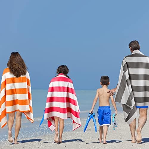 Moukeren 6 Опаковки Големи плажни кърпи 35x70 инча Плажни кърпи от микрофибър за възрастни, Много Големи Хавлии