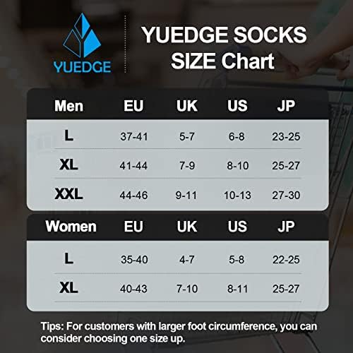 YUEDGE 5 Чифта Мъжки Диша Маршируват Чорапи Performance Атлетик Cushion Crew Чорапи За Мъже Размер 7-13