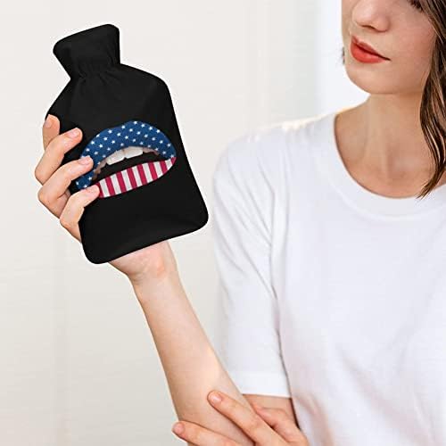 Чанта за топла вода American Устни с капак 1Л Инжекционни Гумени Бутилки с Гореща Вода, за Защита на ръцете
