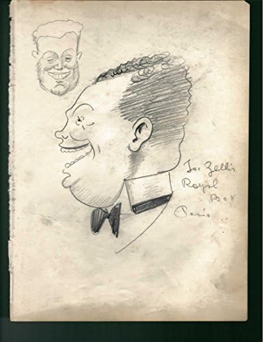 Карикатура на Винсент Зито на Джо Зелли 1930-40-те години, подписан от Зелли