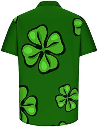 Мъжка Тениска в Деня на Св. Патрик, Хавайски Ризи с Копчета, Ризи с Къс Ръкав, Тениска с Принтом Ирландската