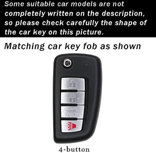 Калъф-ключодържател ontto с 4 бутони, Подходящи за Nissan Rogue Select Измамник Sport, Флип-дистанционно, калъф