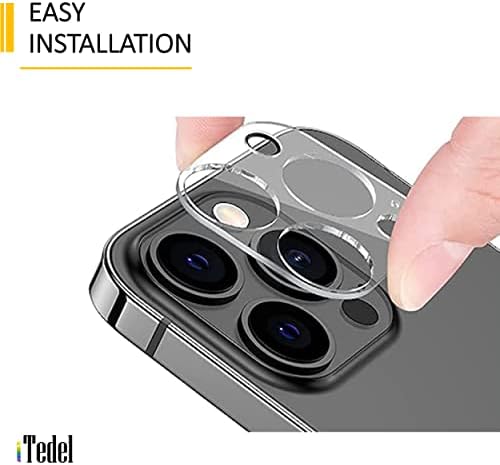 iTedel 3 Комплект защитно фолио за обектива на камерата на iPhone 13 Pro, напълно прозрачна с висока резолюция,
