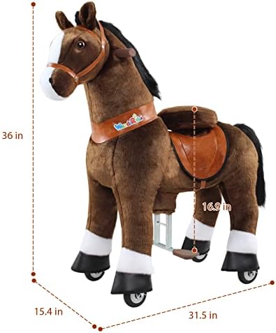 Играчки WondeRides Ride on Horse Размер 4 за момчета и момичета 4-9 години (ръст от 36 инча) Пътуването на Пони