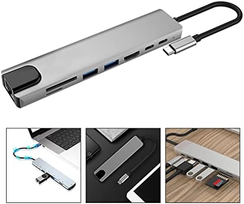 USB Хъбове SOLUSTRE USB Хъб От Алуминиева Сплав, 8-Портов Универсален Адаптер за разширяване и Предаването на