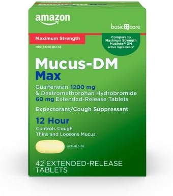 Basic Care Maximum Strength Mucus DM, Отхрачващо средство и средство за потискане на кашлицата под формата
