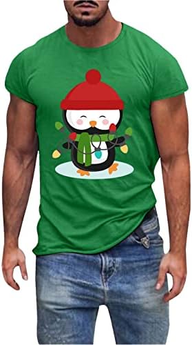 Xiloccer 2023 Мъжка Мода за Свободното време Спорт Зелена Коледа в памучна Тениска с Дигитален Печат С Къс Ръкав
