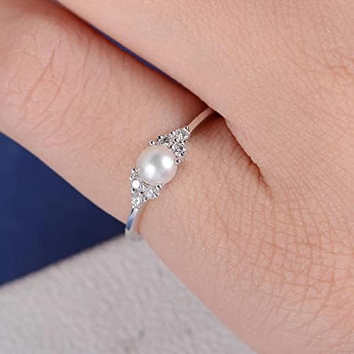 Комплект пръстени за пръстите, женски пръстен с перли, инкрустированное диаманти, стилен пръстен, годежен пръстен,