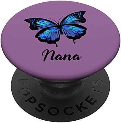 Виолетово-синя пеперуда Nana Grandma Женски Сладки попсокеты PopGrip с възможност за подмяна