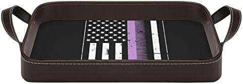 Ретро Проблем Фризьор-Стилист на Американски Флаг Кожена Табла-Органайзер Сервировочный Тава с Дръжки Декоративен