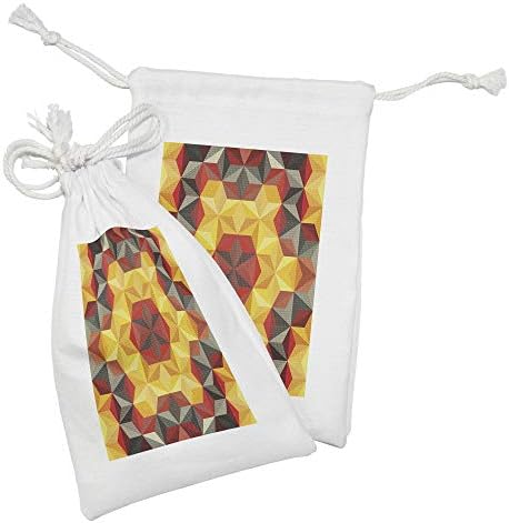 Комплект от 2 чанти от плат за съвременно изкуство Ambesonne, Кошмарен Дизайн с геометрична диагонал и участието