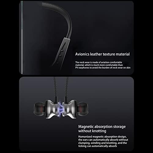 Безжични Слушалки Byikun, Втулки Безжични Bluetooth слушалки, Bluetooth 5.1 Слушалки за бягане с магнитен усвояването на врата си, Слушалките с шумопотискане, с Ниска латентност