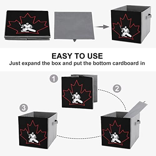Канадски Хокей Кленов Сгъваем Текстилен Кутия За Съхранение на Кубчета-Органайзер Сгъваема Кутия с Дръжки