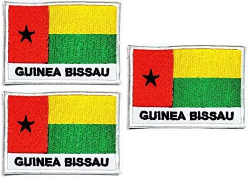 Набор от флагове на страната Гвинея-Бисау. Нашивка национален флаг на Гвинея-Бисау, ленти с бродирани Апликации,