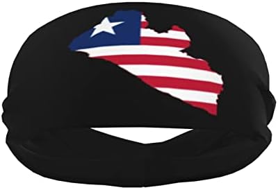 yruoout Флаг Карта Либерия Превръзка на главата за Мъже И Жени Спортна Превръзка на Главата за Фитнес, Упражнения,