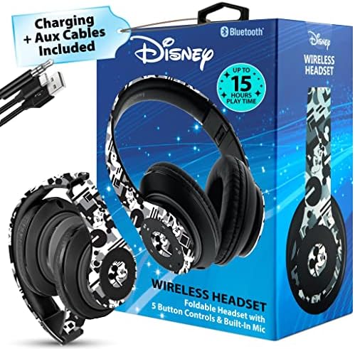 Bluetooth-Слушалки Disney с Мики Маус, режийни слушалки, безжичен и жичен Сгъваема слушалки, Вграден микрофон, - Подарък за рожден Ден, Пораснали Деца - Audifonos Auriculares Inalambricos