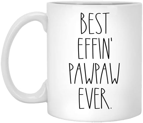 Pawpaw - най-Добрата кафеена чаша Effin Pawpaw в историята - В стила на Pawpaw Rae Dunn - В стила на Rae Dunn - Чаша на Ден на бащата - рожден Ден - весела Коледа - чашата за Кафе Pawpaw 11 грама