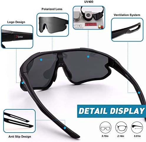 Спортни Слънчеви Очила Xiyalai Поляризирани Слънчеви Очила за Колоездене Мъже Жени Със Защита UV400 Бейзболни