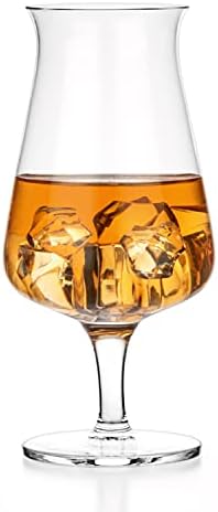 Luxbe - Кристални чаши за уиски, Бърбън и бренди, определени от 4-те големи чаши са ръчно изработени от