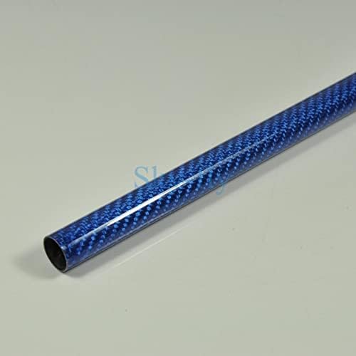 2 бр./лот Цветна тръби от въглеродни влакна 3K Лъскава повърхност 1000 мм Дължина на Синьо-Червен Сребрист цвят